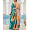Bsubseach Women's Ethnic Print Kaftan Beach Maxi Dresses, Striped pattern