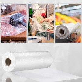 PAPRMA 12” x 20” Plastic Produce Bags, Food Storage Bags 350pcs on a Roll, Clear Produce Bag for Food Vegetable Bread Fruit Meat - 2 Rolls
