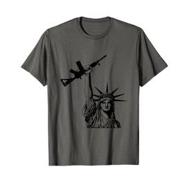 Statua della Libertà con AR15 Black Rifle Maglietta