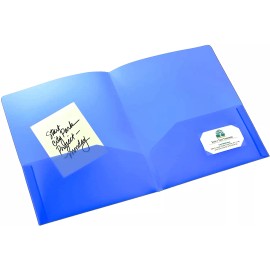 Avery Plastic Two-Pocket Folder, 20-Sheet Capacity, Translucent Blue, 11 x 8 1/2