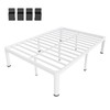 MAF 18 Inch Full Size Bed Frame White with Round