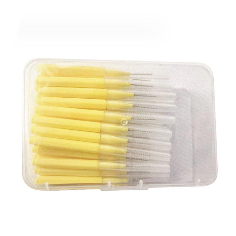 Cepillos Interdentales con Correas, Portátiles 40 Piezas 0,4 Mm Amarillo