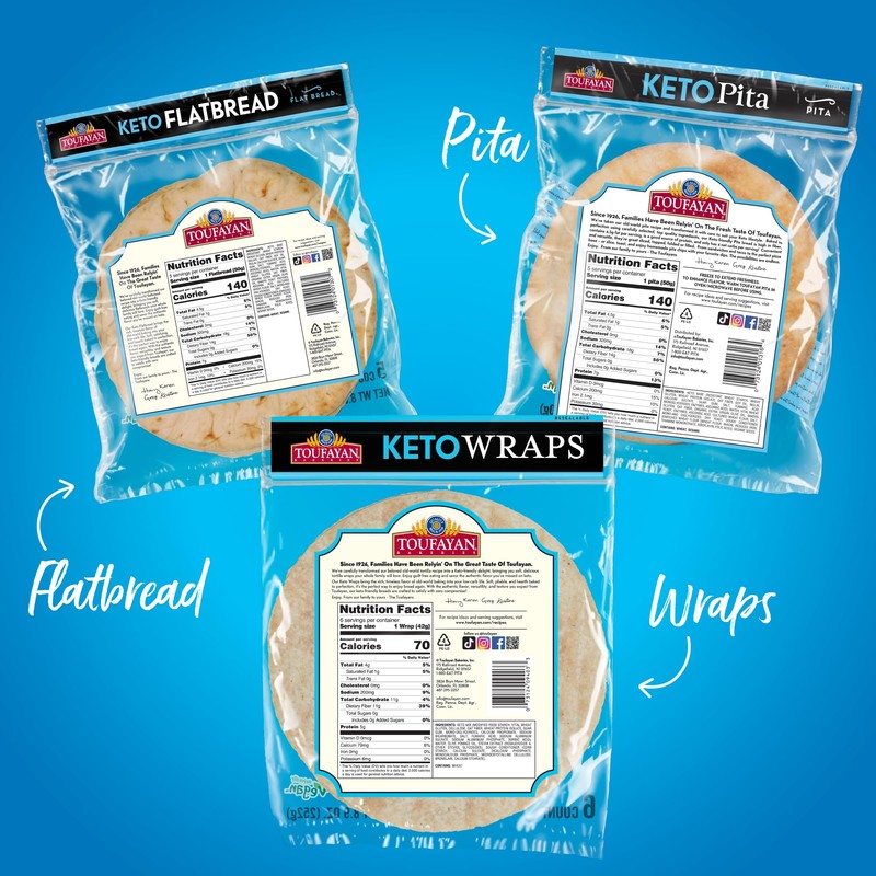 Toufayan KETO Pita Bread | High Fiber and Protein, Low