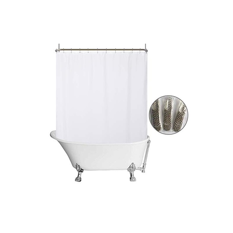 N&Y HOME Waterproof Fabric Clawfoot Tub Shower Curtain 180 x