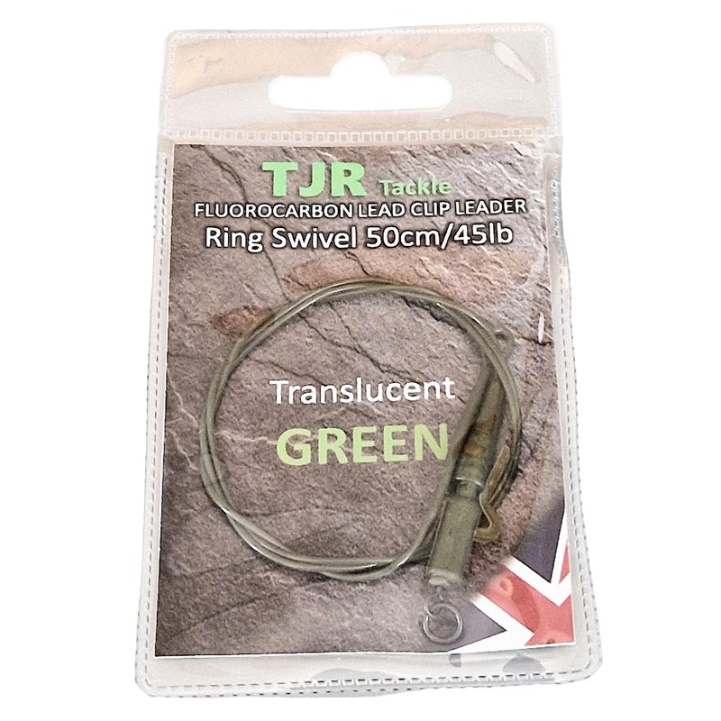 Twin pack 50cm fluorocarbon carp Leaders Carp safety lead Clips