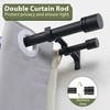 Double Curtain Rods 36-72 Inches for Windows, 1 Inch Diameter