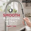 FORIOUS Kitchen Faucet with Soap Dispenser, Modern Brushed Nickel, Single