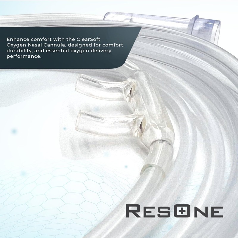ResOne 4Ft Soft Adult Oxygen Nasal Cannula 5-Pack - Curved