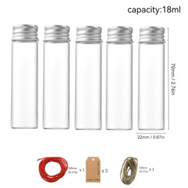 elewabise Glass Bottles Shot Bottles With Caps Small Bottles For Liquids Small Glass Bottles Three Styles Decorative Bottles For Party Decorations, Storage Accessories, Sealed Cap Vertical-Neck 18ml