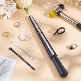UNICRAFTALE 1Pcs Ring Sizer Measuring Tool Set Plastic Ring Sizer Mandrel with 4Pcs 2 Colors Plastic Ring Sizer Ring Mandrel Measuring Stick Jewelry Making Tools for Women Jewelry Sizing Measuring