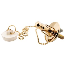Kingston Brass CC1112 Rubber Stopper Chain and Attachment for CC1002, Polished Brass