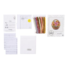 DUTCH STITCH BROTHERS - Counted Cross Stitch Kit - DSB011L - Flower Basket - Lead White - 32 x 32 cm - DIY for Adults