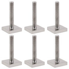 Micro Traders 6PCS T-Track Adapter M6 x 35 mm T-Slot Bolts Stainless Steel 20x20mm Square Head Bolts Car Roof Bar Accessories for Car Roof Rack Roof Box Rail Carrier