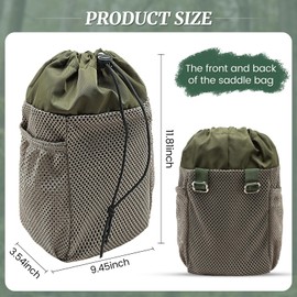 YIBOBO 2Pcs Saddle Hunting Storage Bags, Mesh Hunting Dump Pouch with Drawstring Closure, Easily Attaches to Any Saddle, Hunt Accessories (2)