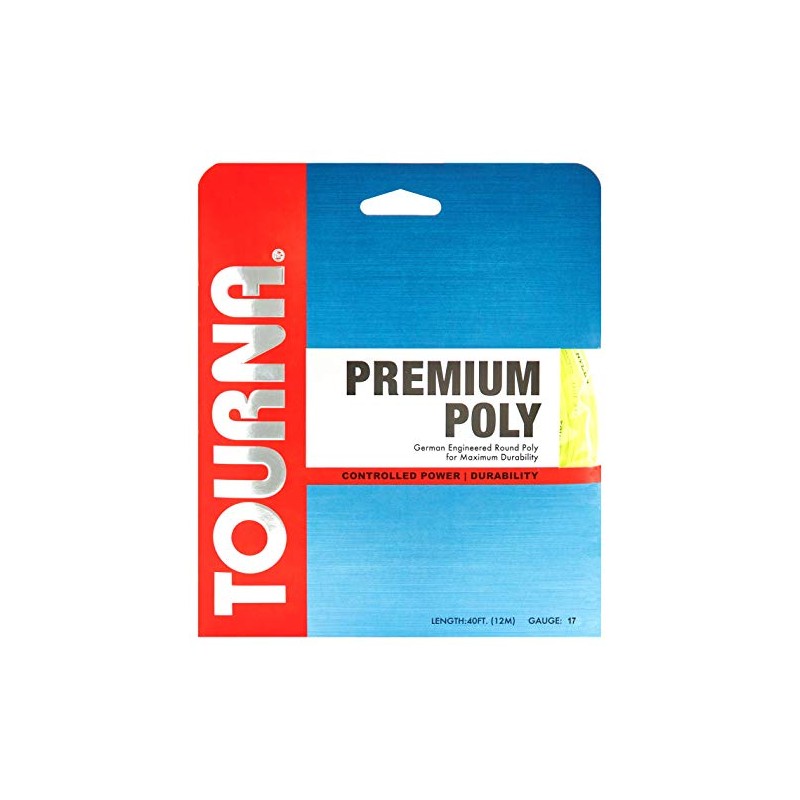 Tourna Premium Poly Durable Tennis String, Optic Yellow