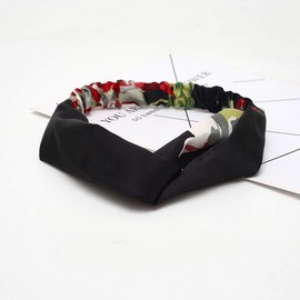 KAEHA SUN-079-09 Headbands Elastic Turban Head Wrap Style Decorative Scarf Hair Accessories for Women, Black