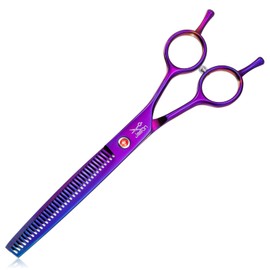 JASON 7.5 Inch Thinning Scissors for Dogs - Professional Thinning Scissors Dog Scissors with 36 Teeth Japanese Stainless Steel Fur Scissors for Dogs Cats Purple