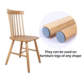 Athyior 24pcs Furniture Sliders with Nail - 25mm Teflon Glides Floor Protectors Easy Moving Chair Leg Glides for Hardwood, Tiled, Carpet Floors, Grayish