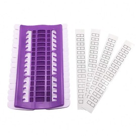 Fbshicung 30 Positions Floss Organizer Embroidery Shelf Thread Organizers for Cross Embroidery Thread Holder with 4Pcs Replaceable Paper Card Needle Holder (Purple)