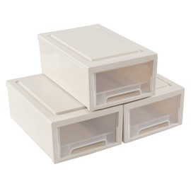 Uumitty 6 Quart Stacking Chest Storage Drawer Box, 3 Pack Plastic Drawers Storage Unit