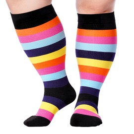 Abodhu Plus Size Compression Socks for Women& Men 15-20mmHg Wide Calf Knee High Socks