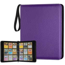 GERMUN 9 Pocket Card Binder, Premium Zip Trading Card Binder, 720 Double Sided Pocket PU Card Collection Binder, Collector Card Album, Card Folder for MTG, TCG, Sports Cards, Game Cards (purple)