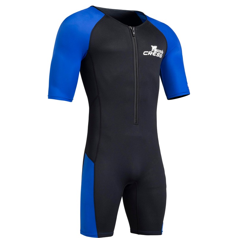 Cressi Mens Tiburon Man Monopiece 2 Mm Shorty Wetsuit, Black/Blue,