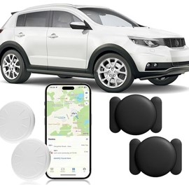 GPS Tracker for Car,Vehicle Tracker with Magnetic Case,Real Time Car Locator Full US Coverage,No Monthly Fee GPS Tracker Work with Apple Find My(iOS Only) for Car/Person/Pet/Items (Black,2PCS)