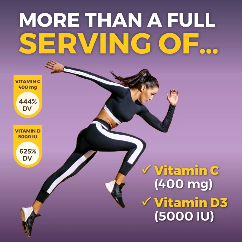 Viva Naturals Elderberry Supplement With Zinc Vitamin C 120 Count