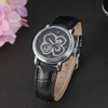 WINNER Casual Women PU Strap Hollow Automatic Mechanical Wristwatch Black
