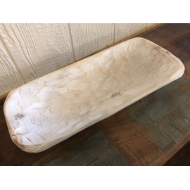 Wood Dough Bowl - White