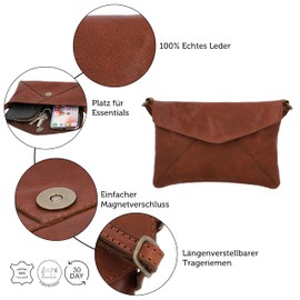 Gusti Karisma Women's Leather Shoulder Bag Vintage Brown Leather, black