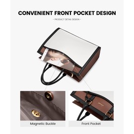 LOVEVOOK Laptop Tote Bag for Women, Office Work Bag Briefcase fit for 15.6 inch Laptop, Large Capacity Teacher Computer Bag Handbag Black/Beige/Brown,2pcs Set