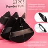 BEAKEY 12pcs Powder Puff Face Powder Triangle Makeup Puff Loose