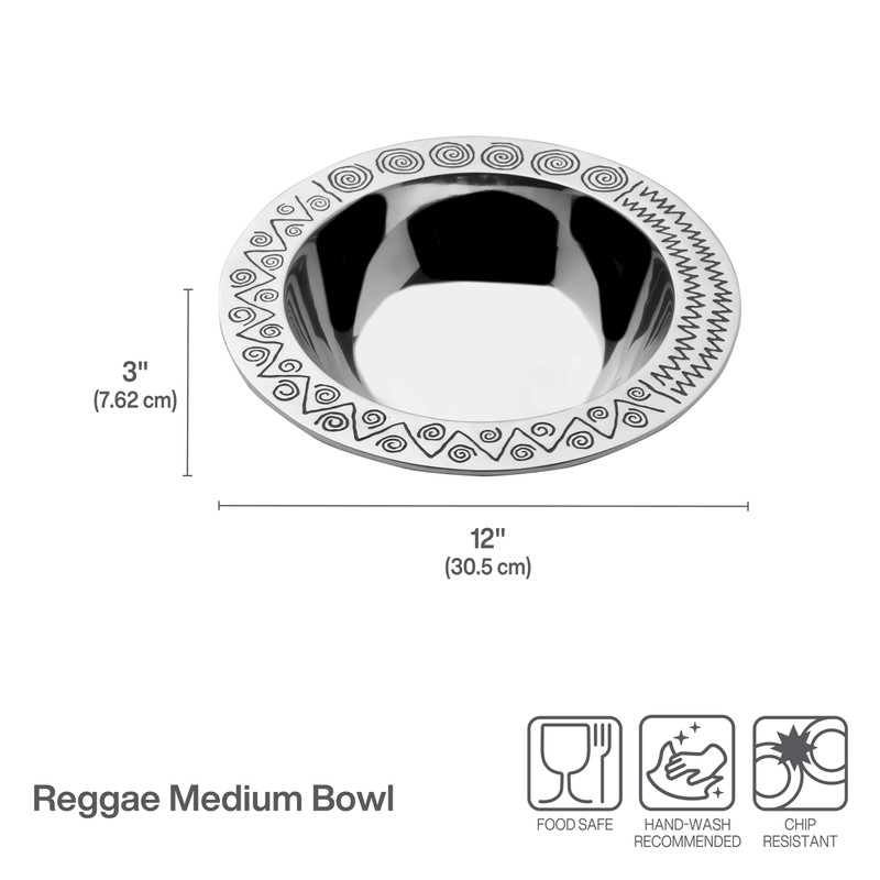 Wilton Armetale Reggae Medium Round Serving Bowl, 12-Inch