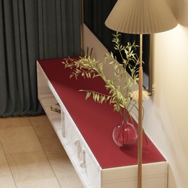 Zinkooat Leather Dresser Cover,1.8mm Thick,14x40 Inch,Dresser Protector Top,Dresser Top Protector,Dresser Cover Top,Dresser Top Cover,Dresser Cover Top for Bedroom.(Black+Wine Red,14x40)