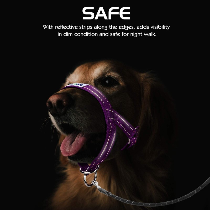 Pawaboo Dog Muzzle, Head Halter Collar for Dog, Pet Dog