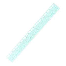 KEARING Clear Graph Fashion Design Ruler with Holes, Sandwich Line, 2 x 18", Zero Centering, Transparent Pattern Grading Dress Making Ruler for Sewing Quilting Design