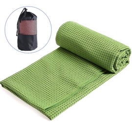 Yoga Towel Nonslip Mat-Sized Soft Absorbent Microfiber Foldable Washable for Hot Yoga Pilates Gym Class Office Picnic Camping with Storage Bag