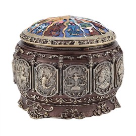 Vintage Music Box with 12 Constellations Rotating Goddess Twinkling LED Light(Gemini)