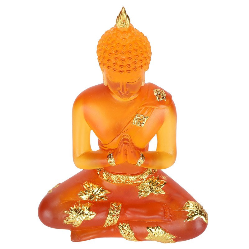 Transparent Sitting Buddha Statue Resin Buddha Figurine Sculpture Home Office