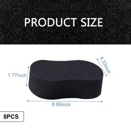 yorpyep Car Wash Sponge, Honeycomb Waxing Thick Foam Scrubbing Sponge, 8-Shaped Easy-to-Grip Fast Water Absorption Multi-Purpose Cleaning Tool, for Most Cars Home Kitchen Utensils (Black)