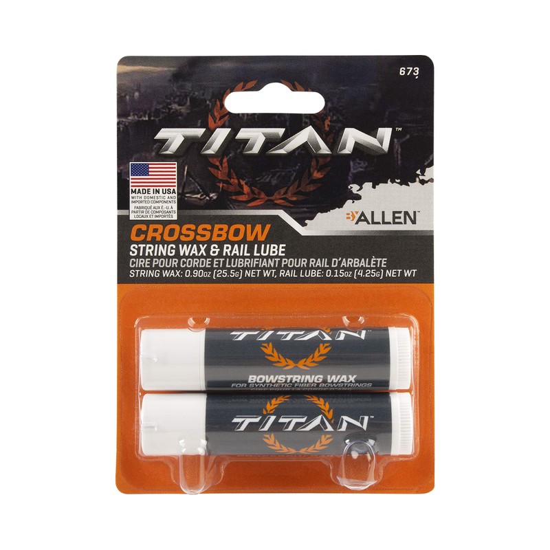 Titan Crossbow String Wax & Rail Lube Combo, 2-Pack, White