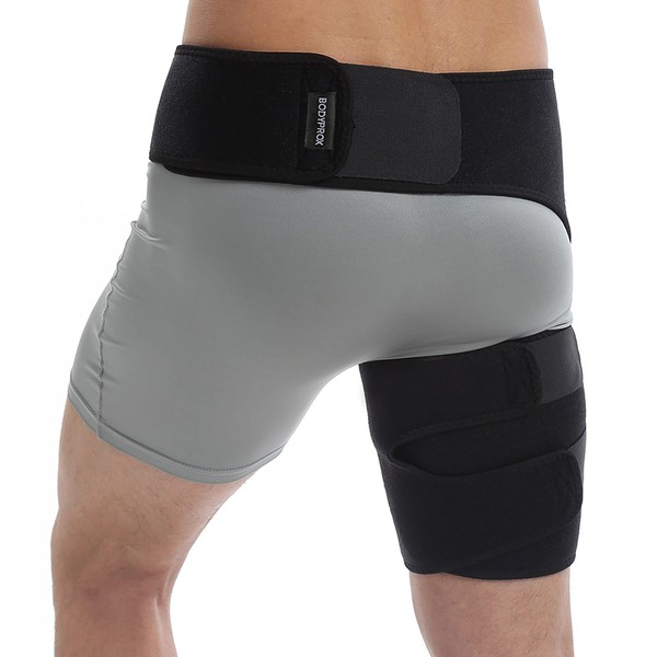 Bodyprox Groin Wrap, Adjustable Support for Hip, Groin, Hamstring, Thigh,