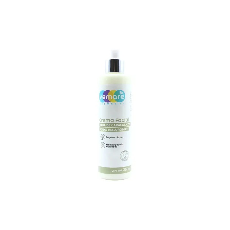 Crema De Baba De Caracol Con Ácido Hialurónico Vemare 250ml