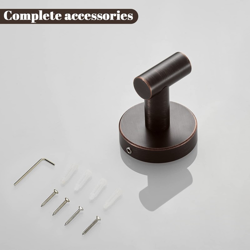 BigBig Home Bronze Towel Hooks, Bathroom Robe Hook Oil Rubbed,