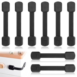 8er Pack Kinder Schubladensicherung Schwarz Sicherheitsschlösser Kindersichere Schlösser Ohne Bohren Passend für Schränke und Schubladen Baby und Kind Schubladensicherung