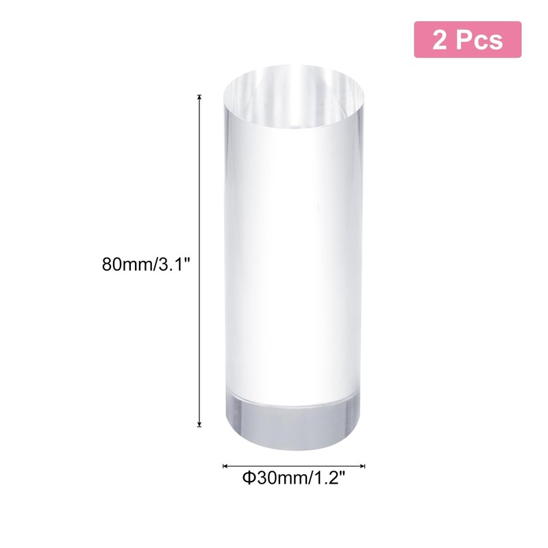 sourcing map 2pcs Acrylic Cylinder Display Blocks, 30 x 80