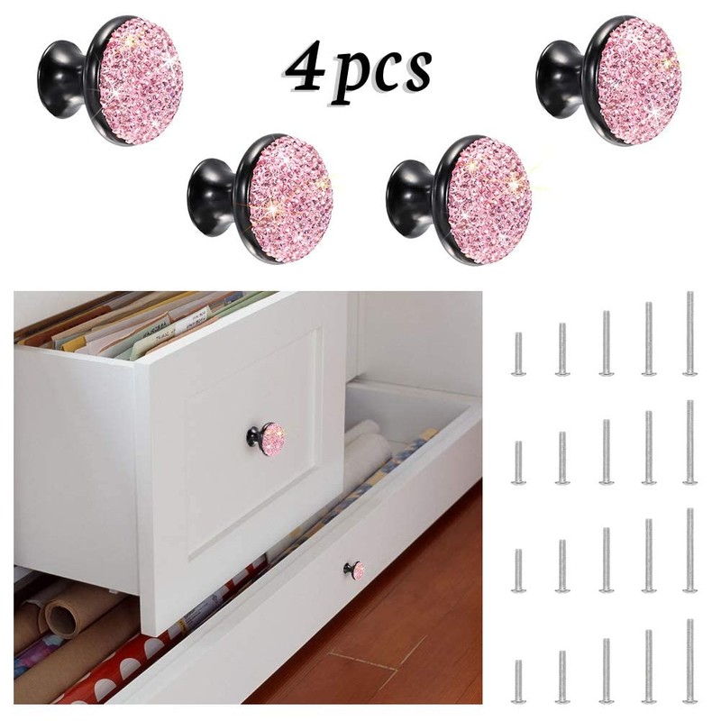 SAVORI Decorative Drawer Knobs, Designed Crystal Cabinet Knob Bling Rhinestone