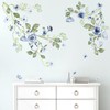 decalmile Wall Tattoo Hanging Flower Roses Blue Wall Sticker Vine